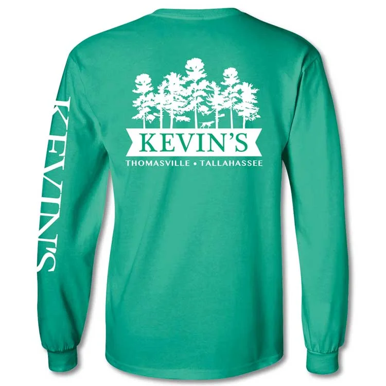 Kevin's Long Sleeve Pine Long Sleeve T-Shirt Silk Blend Satin Velvet