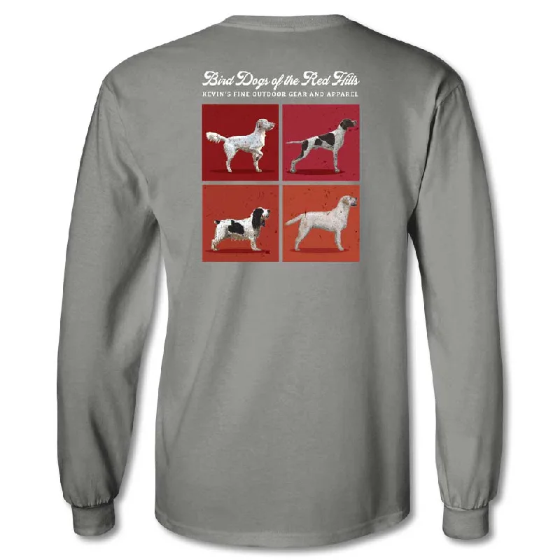 Kevin's Bird Dogs Of The Red Hills Long Sleeve T-Shirt Mesh Blend Leather Blend Suede Blend