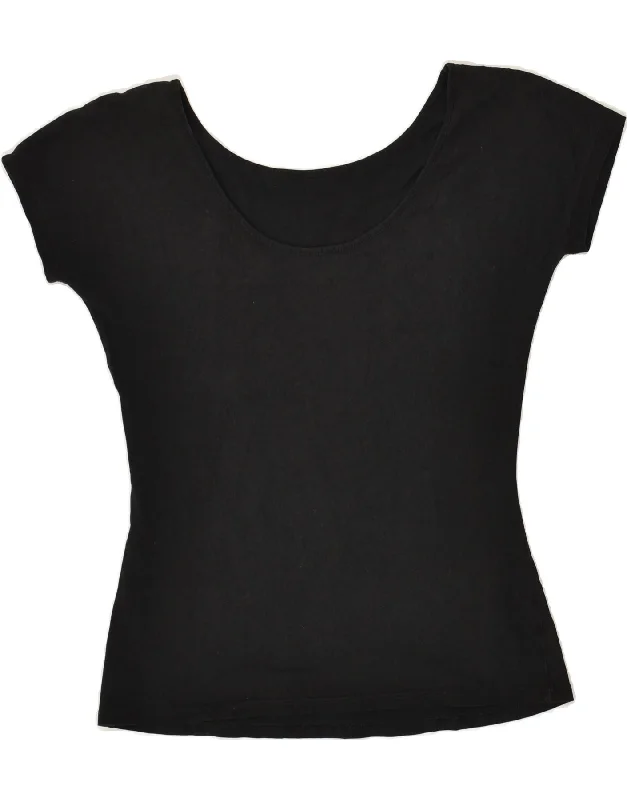 MAX & CO. Womens T-Shirt Top UK 12 Medium Black Fashionable Trendy Casual