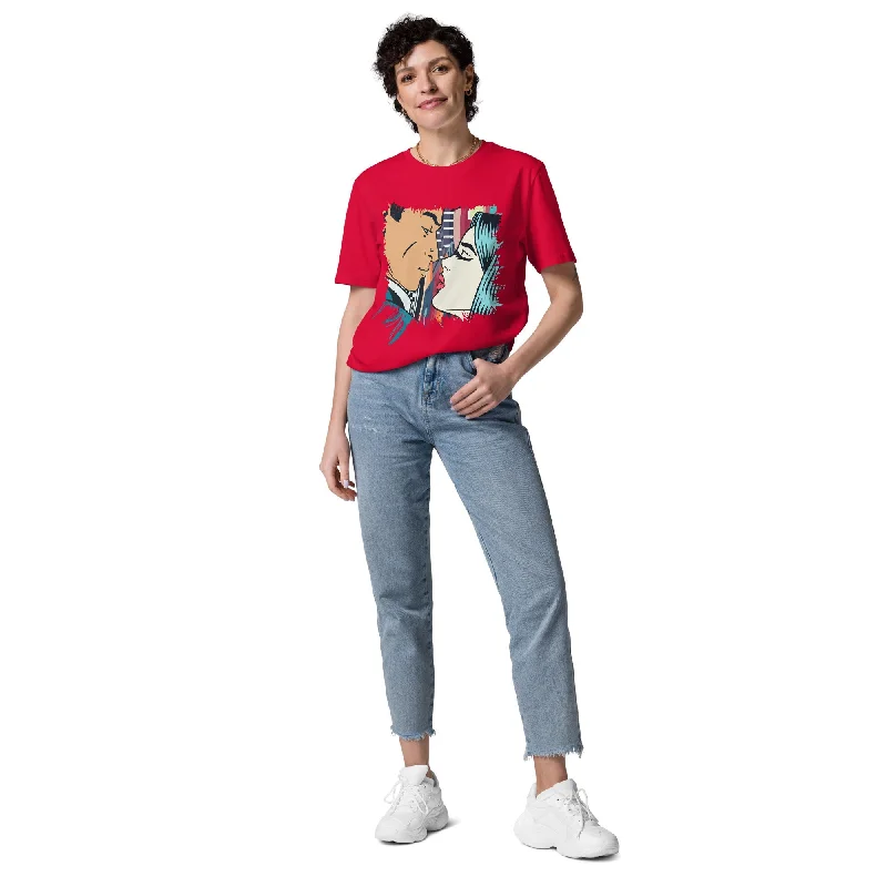 Medium Fit Women's Organic T-Shirt ROMANTIC COUPLES 2 Cotton Fabric Linen Fabric Terry Fabric Medium Fit Women's Organic T-Shirt ROMANTIC COUPLES 2 Cotton Fabric Linen Fabric Terry Fabric