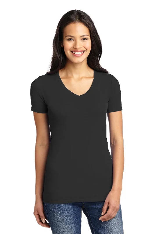 Port Authority Ladies Concept Stretch V-Neck Tee. LM1005 Welt Pockets Slit Pockets Flap Pockets