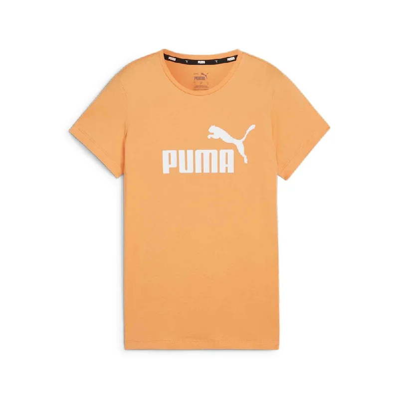 PUMA WOMEN'S ESSENTIALS LOGO MELON TEE Terry Blend Velvet Blend Canvas Blend