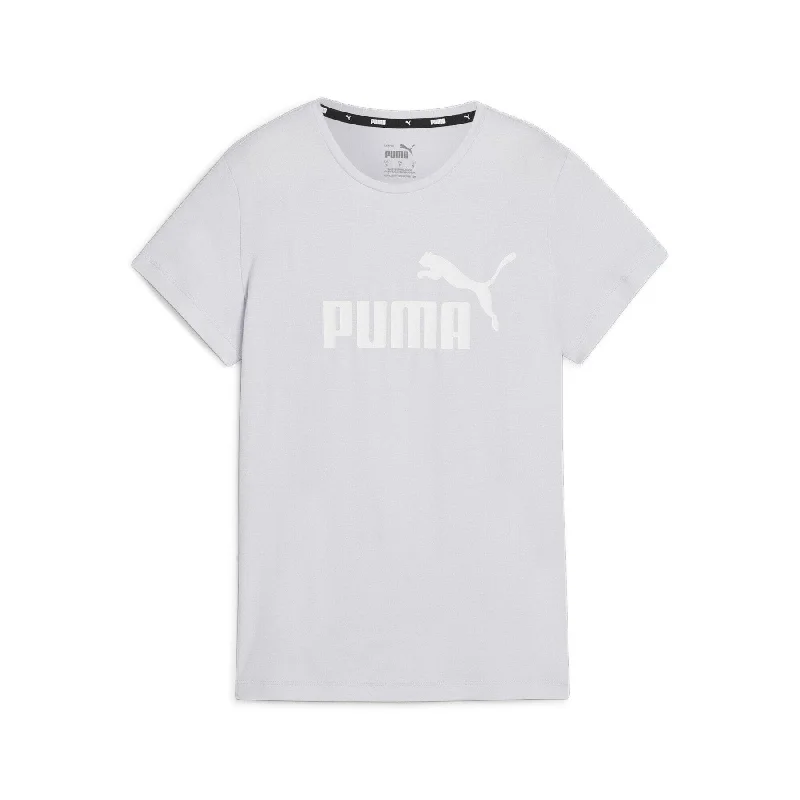 PUMA WOMEN'S ESSENTIALS LOGO SILVER TEE Seamless Knitted Crochet