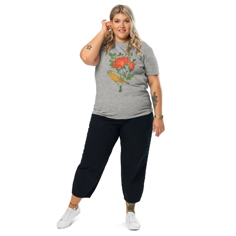 Short Sleeve Women's Organic T-Shirt FLOWER and THE BIRD Iron Safe Non-Iron Wrinkle Free Short Sleeve Women's Organic T-Shirt FLOWER and THE BIRD Iron Safe Non-Iron Wrinkle Free
