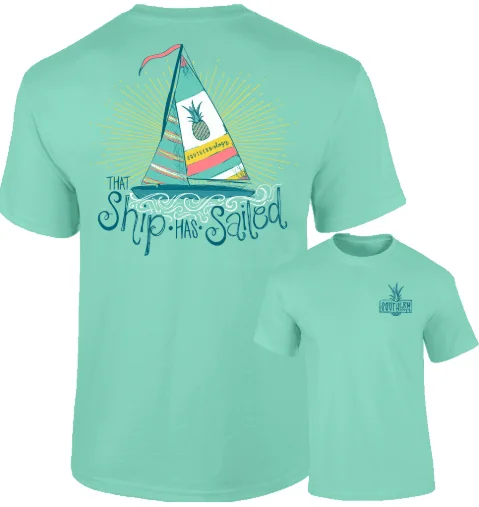 Southernology Women's That Ship Has Sailed Tee Collared Crew Neck Turtle Neck