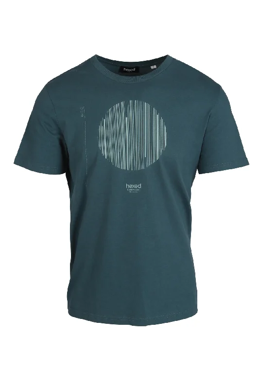 TEAL AUDIO CIRCLE PRINT TEE Ribbed Striped Patterned