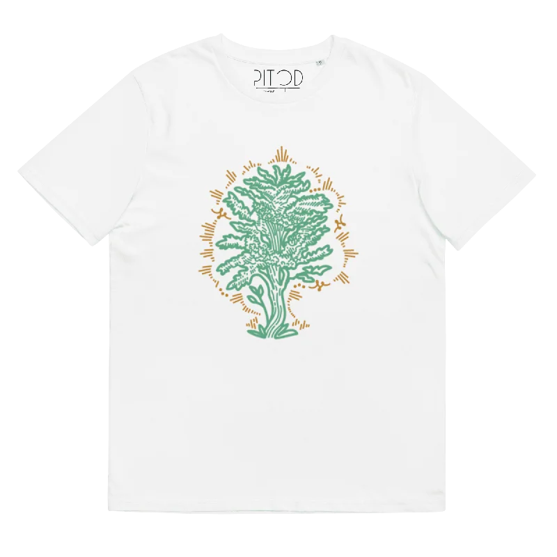 White Tree of Life T-Shirt Mesh Canvas Denim