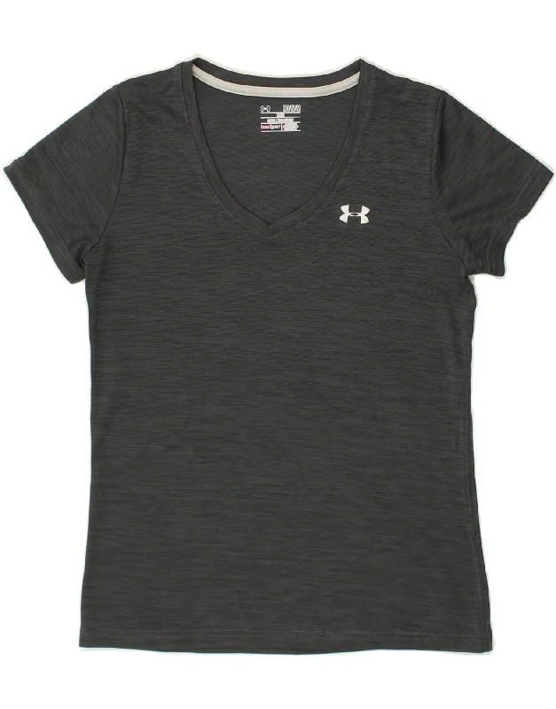 UNDER ARMOUR Womens T-Shirt Top UK 14 Medium Grey Flecked Lace Blend Ribbed Blend Corduroy Blend UNDER ARMOUR Womens T-Shirt Top UK 14 Medium Grey Flecked Lace Blend Ribbed Blend Corduroy Blend
