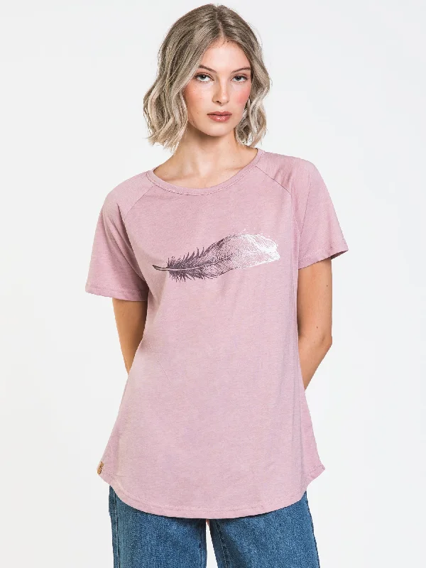 TENTREE FEATHERWAVE LOGO T-SHIRT - CLEARANCE Notch Collar Peter Pan Collar Cowl Neck