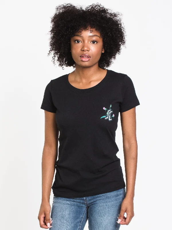 SANTA CRUZ FLORAL DOT SHORT SLEEVE T-SHIRT  - CLEARANCE Spandex Blend Rayon Blend Denim Blend