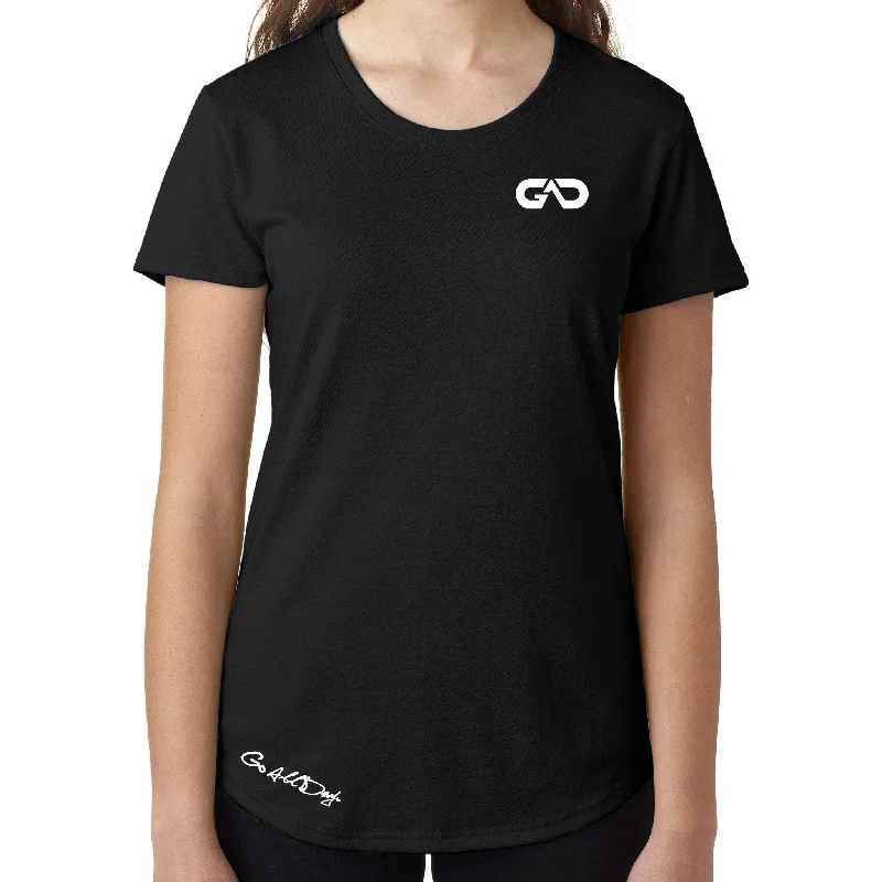 Women's GO ALL DAY Infinity Logo TriBlend Tee (Black) Cotton Fabric Linen Fabric Terry Fabric Women's GO ALL DAY Infinity Logo TriBlend Tee (Black) Cotton Fabric Linen Fabric Terry Fabric