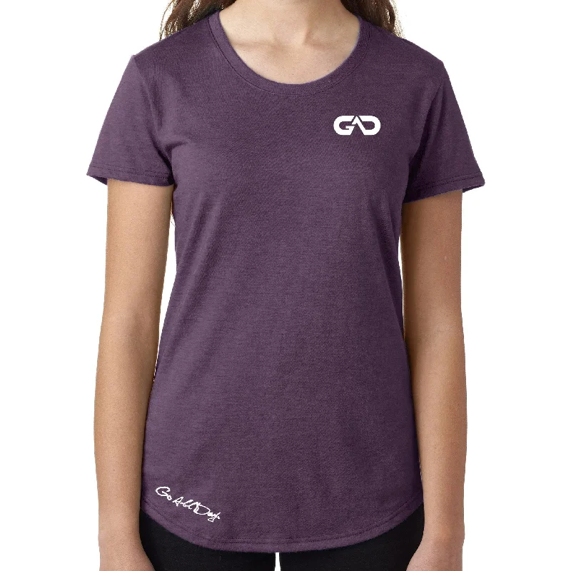 Women's GO ALL DAY Infinity Logo TriBlend Tee (Plum) Zippered Front Buttoned Front Snap Front Women's GO ALL DAY Infinity Logo TriBlend Tee (Plum) Zippered Front Buttoned Front Snap Front