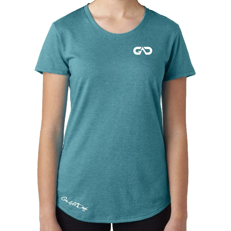 Women's GO ALL DAY Infinity Logo TriBlend Tee (Teal) Anti-Pilling Machine Wash Handmade Women's GO ALL DAY Infinity Logo TriBlend Tee (Teal) Anti-Pilling Machine Wash Handmade