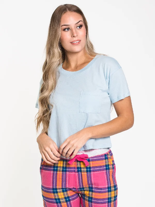 WOMENS MILLIE TEE - CLEARANCE Asymmetrical Pockets Print