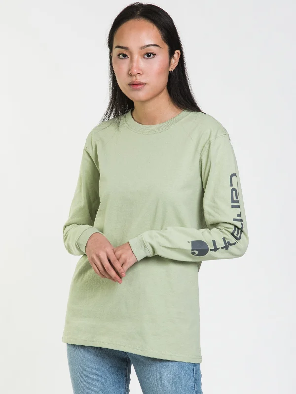 CARHARTT SLEEVE LOGO LONG SLEEVE TEE - CLEARANCE Silk Blend Satin Velvet