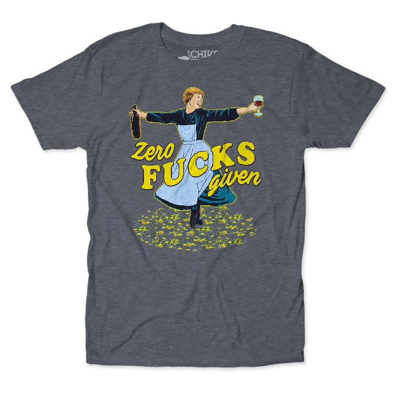 Zero F*cks Given Unisex Tee Ribbed T-Shirt High Neck Heavyweight