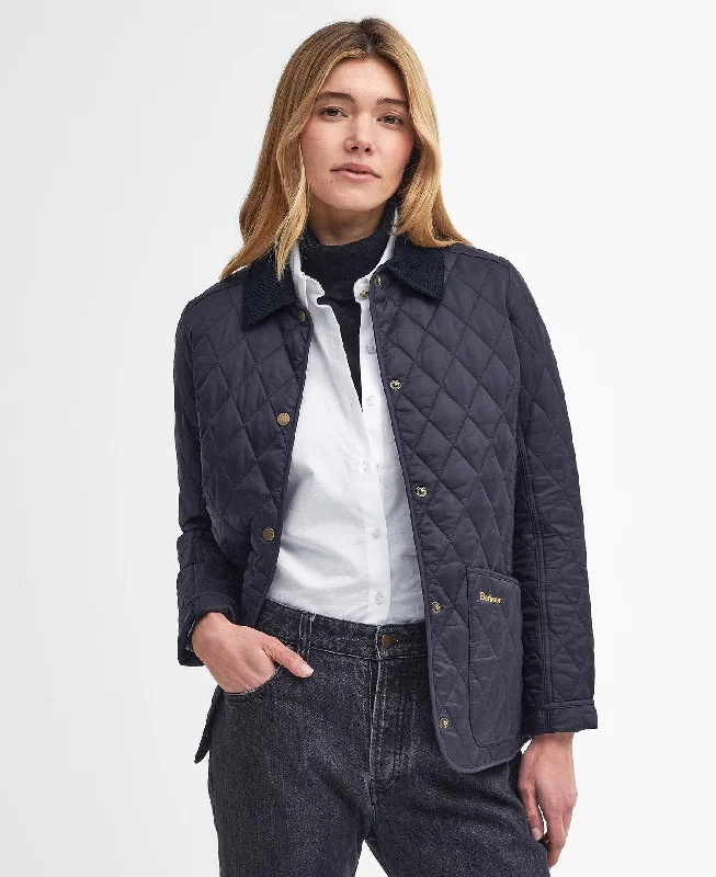 Barbour Annandale Quilted Jacket in Navy Print Jacket Jacquard Jacket Patchwork Jacket