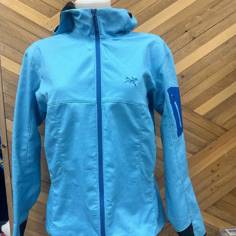 Arc'teryx - Women's Lightweight Hooded Softshell Jacket - MSRP comp $360: Blue-women-LG Herringbone Jacket Checkered Jacket Solid Jacket