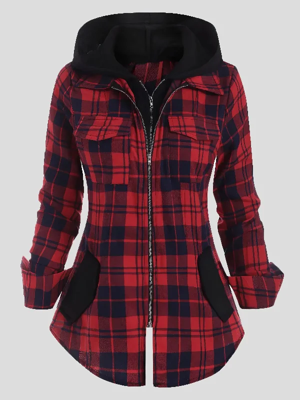 Checkered Plaid Corduroy Jacket Fleece Jacket Down Jacket Parka