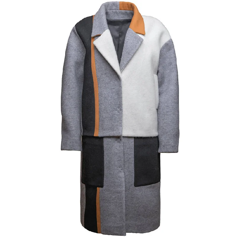 PATTERNED TWO IN ONE COAT/JACKET "ELLA" Stand-Up Collar Roll-Neck Collar Turtle Neck PATTERNED TWO IN ONE COAT/JACKET "ELLA" Stand-Up Collar Roll-Neck Collar Turtle Neck