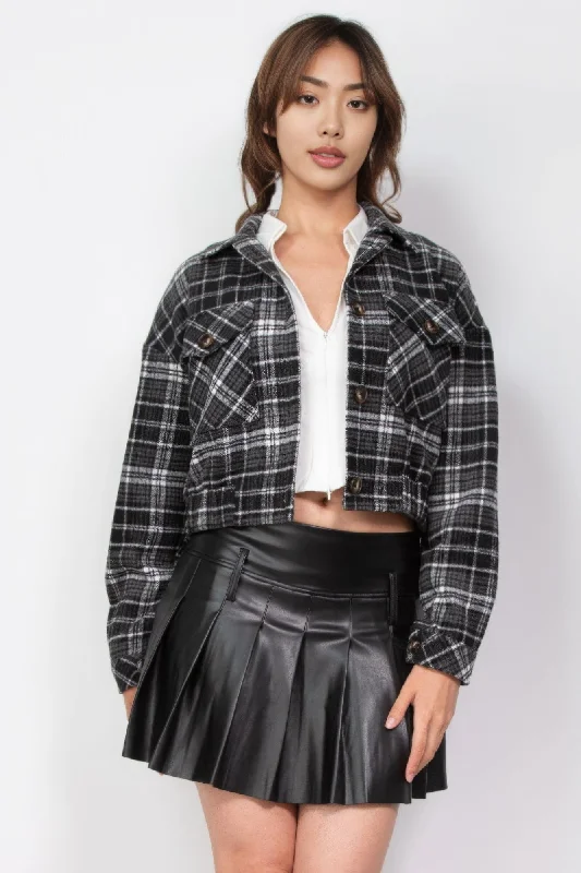 Plaid Button-down Crop Jacket Lace Jacket Ribbed Jacket Sequined Jacket