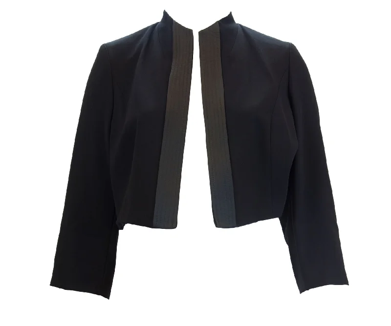 MARINA RINALDI Women's Black Ciao Bolero Jacket $595 NWT Belted Jacket Elasticated Jacket Padded Jacket