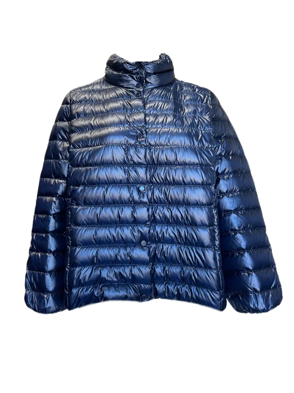 Marina Rinaldi Women's Blue Paladino Quilted Jacket NWT Toggled Jacket Drawstring Jacket Belted Jacket