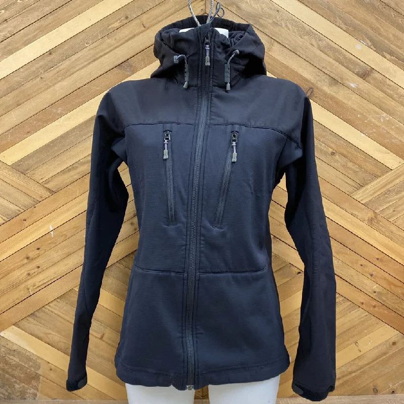 MEC - Women's Hooded Softshell Jacket - MSRP comp $150: Black-women-MD Corduroy Jacket Velvet Jacket Brocade Jacket