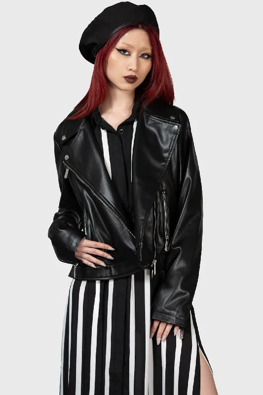 Night Wrath Biker Jacket Denim Fabric Leather Fabric Suede Fabric