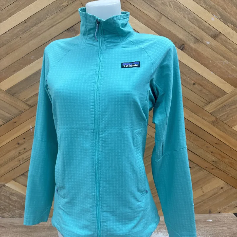 Patagonia - Women's R1 TechFace Grid Fleece Jacket - MSRP $215: Teal Blue-women-SM Anorak Shell Jacket Lightweight Jacket