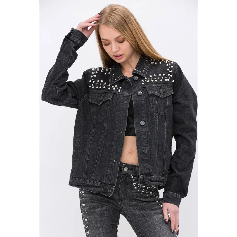 The Black Pearlie Denim Jacket Collared Jacket Crew Neck Jacket Turtle Neck Jacket