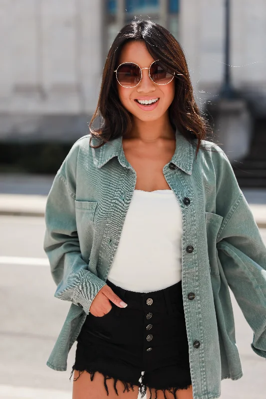 FINAL SALE - Ready To Charm Denim Jacket Tiered Jacket Buttoned Jacket Zippered Jacket FINAL SALE - Ready To Charm Denim Jacket Tiered Jacket Buttoned Jacket Zippered Jacket