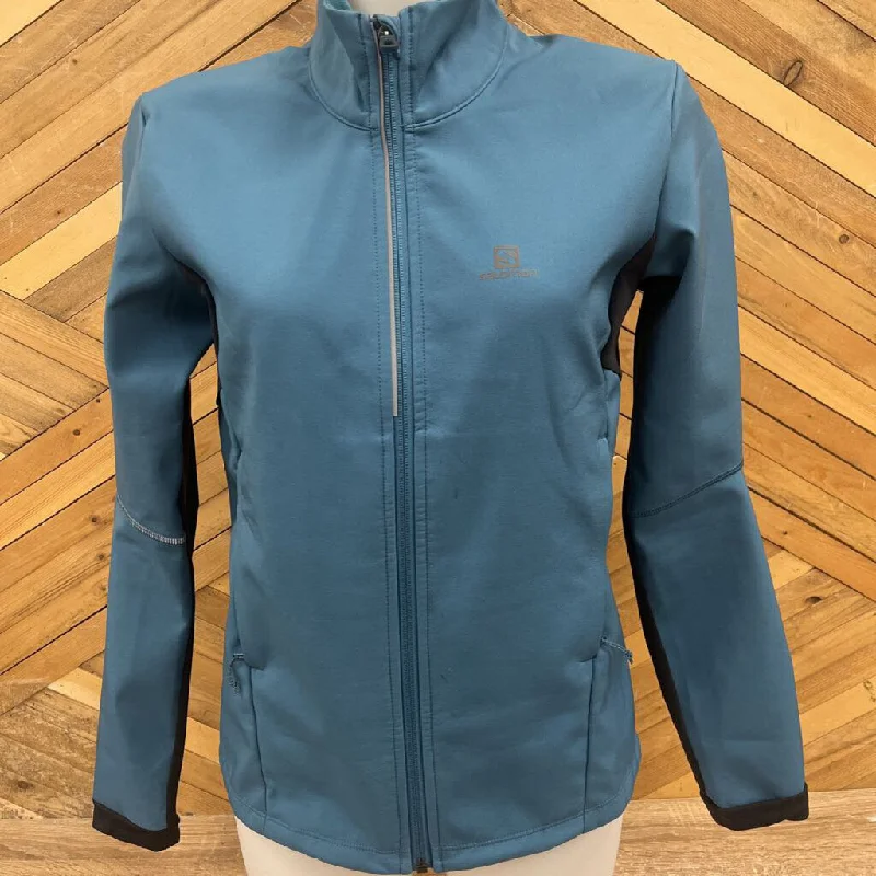 Salomon - Women's Softshell XC Ski Jacket - MSRP $160: Dark Teal Blue/Black-women-MD Mesh Jacket Canvas Jacket Denim Jacket