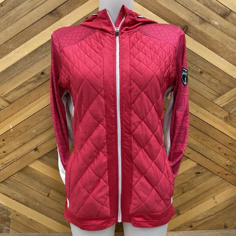 Swix - Hybrid Hoodie Jacket - MSRP compared $270: Pink/White-women-SM Faux Fur Jacket Real Fur Jacket Shearling Jacket