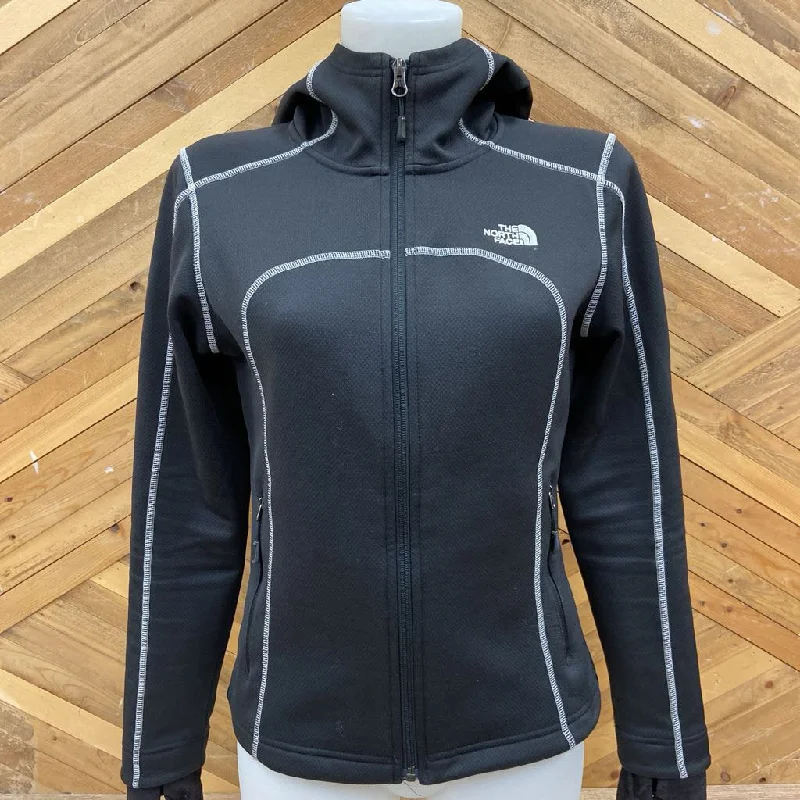 The North Face - Women's Full-Zip Hooded Fleece Jacket - MSRP comp $175: Black / White Stitching-women-SM Satin Fabric Silk Fabric Chiffon Fabric