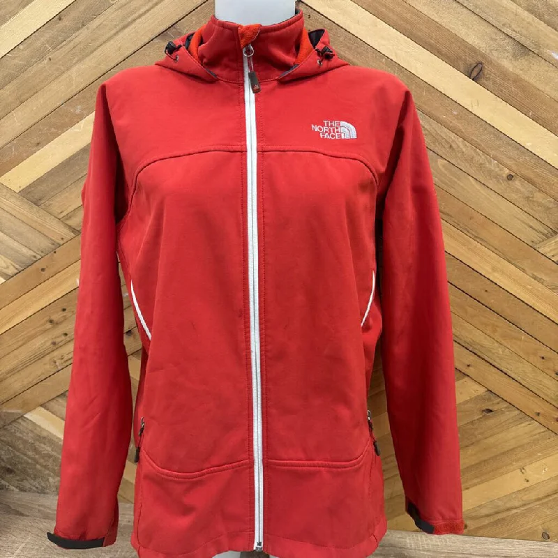 The North Face - Women's Summit Series Hooded Softshell Jacket - MSRP comp $210: Red-women-LG Herringbone Jacket Checkered Jacket Solid Jacket