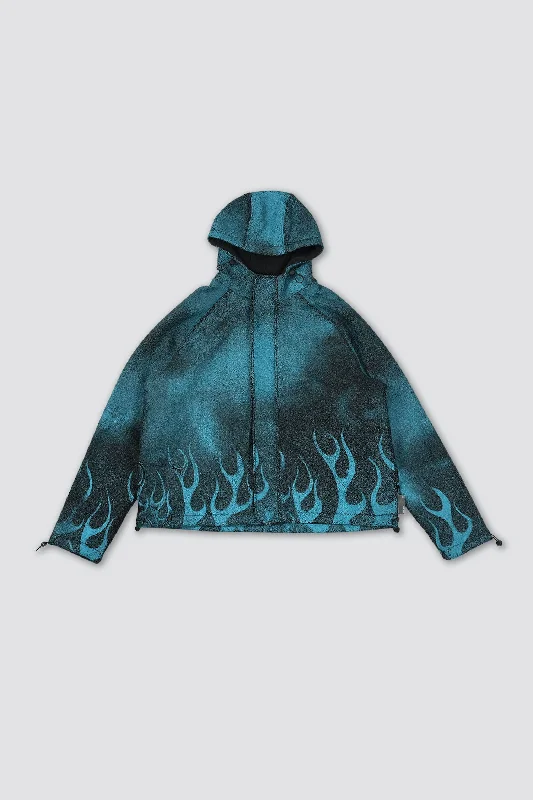 Traction Hooded Fleece Jacket - Teal V-Neck Jacket Boat Neck Jacket Square Neck Jacket