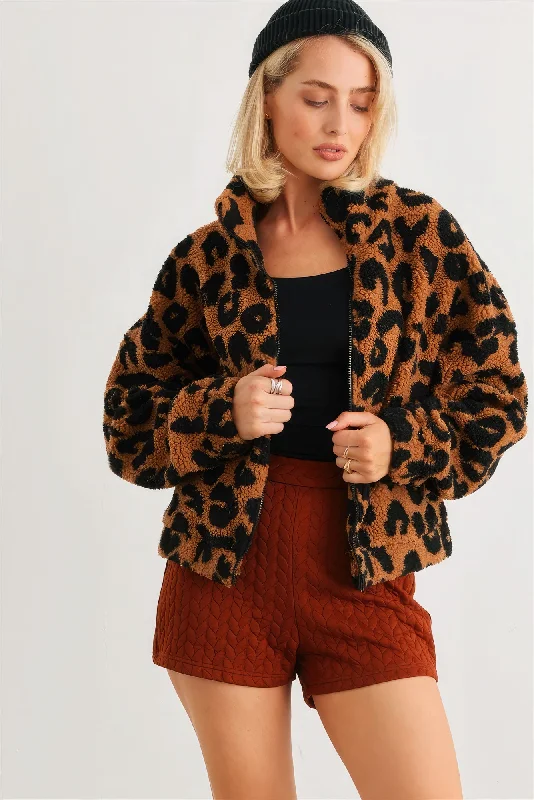 Leopard Teddy Zip-up Two Pocket Jacket Lace Jacket Ribbed Jacket Sequined Jacket