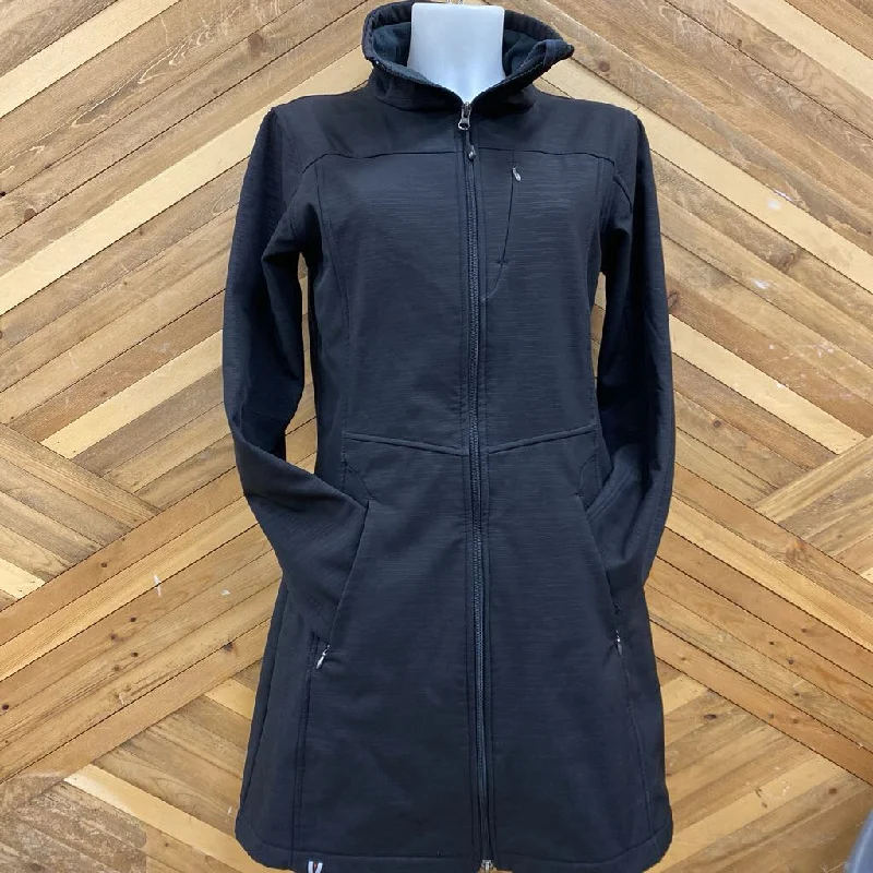 Vuarnet - Women's Long Softshell Jacket: Black-women-10 Snapped Jacket Toggled Jacket Drawstring Jacket