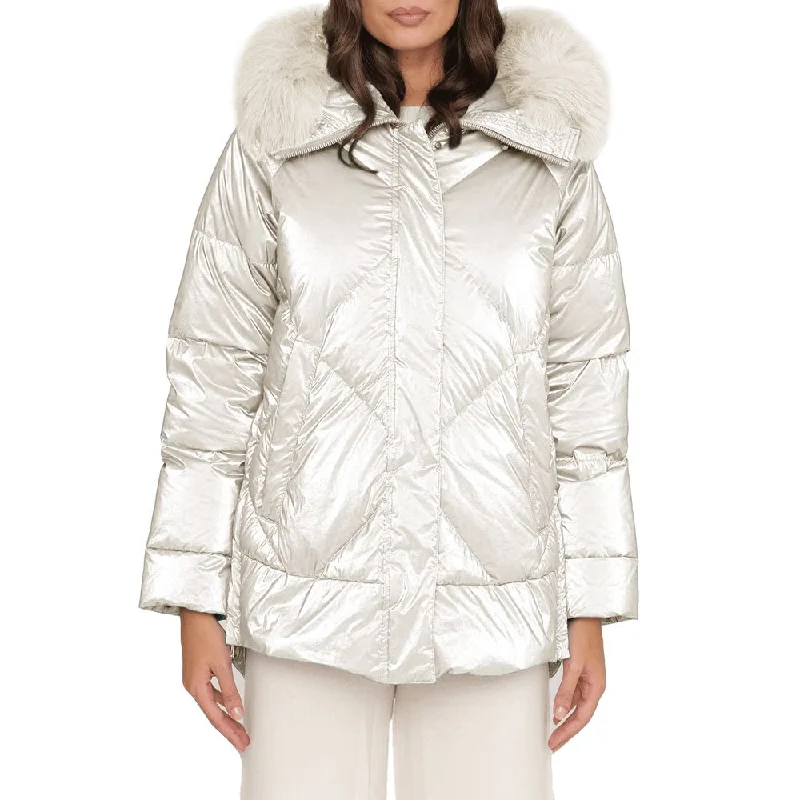 White Polyester Jackets & Coat Faux Fur Jacket Real Fur Jacket Shearling Jacket