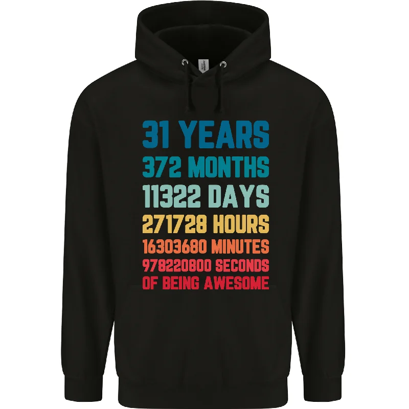 31st Birthday 31 Year Old Mens 80% Cotton Hoodie Hoodie with Slim Fit Tailored Modern