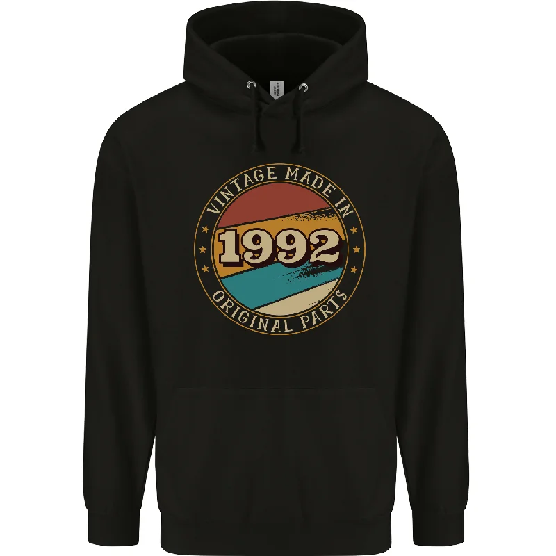 32nd Birthday  Vintage Made In 1992 Mens 80% Cotton Hoodie Zip Hoodie Drawstring Kangaroo Pocket