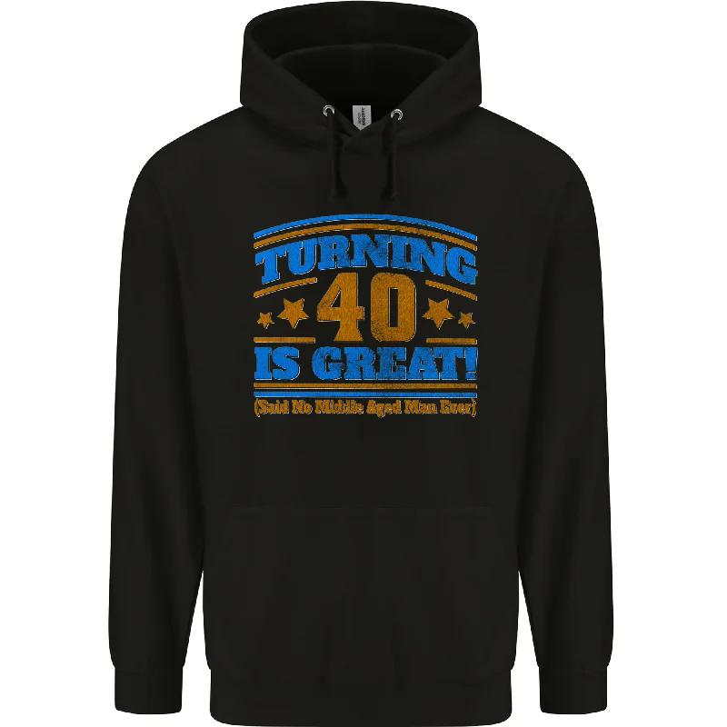 40th Birthday Turning 40 Is Great Year Old Mens 80% Cotton Hoodie Hoodie with Belted Waist Structured Tailored 40th Birthday Turning 40 Is Great Year Old Mens 80% Cotton Hoodie Hoodie with Belted Waist Structured Tailored