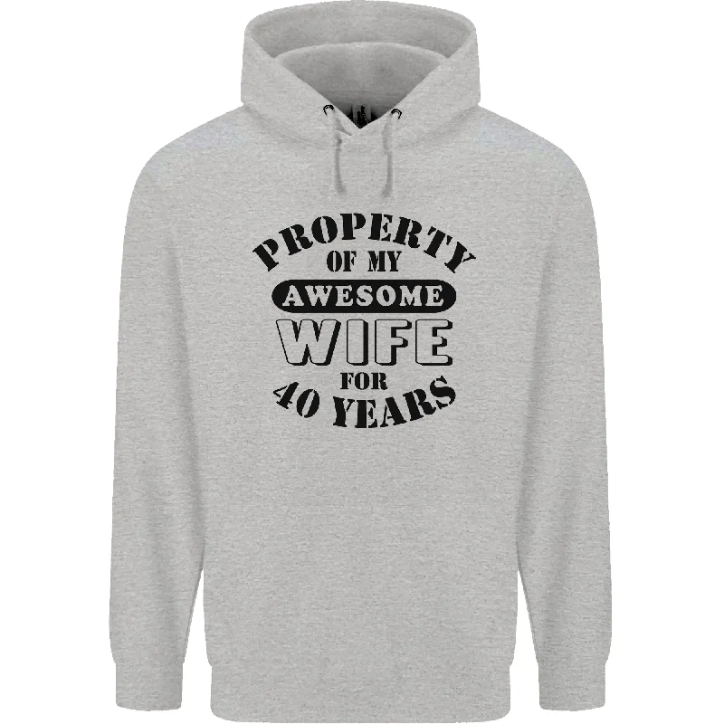 40th Wedding Anniversary 40 Year Funny Wife Mens 80% Cotton Hoodie Graphic Hoodie Design Print 40th Wedding Anniversary 40 Year Funny Wife Mens 80% Cotton Hoodie Graphic Hoodie Design Print