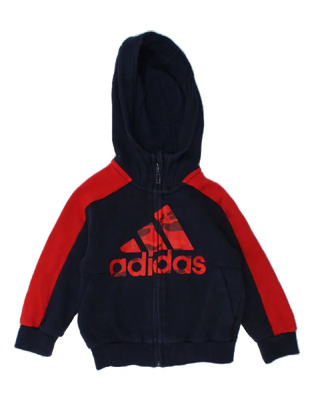 ADIDAS Baby Boys Graphic Zip Hoodie Sweater 18-24 Months Navy Blue Hoodie with Puffed Sleeves Voluminous Trendy ADIDAS Baby Boys Graphic Zip Hoodie Sweater 18-24 Months Navy Blue Hoodie with Puffed Sleeves Voluminous Trendy