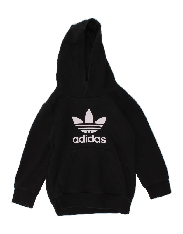 ADIDAS Boys Graphic Hoodie Jumper 2-3 Years Black Cotton Hoodie with Sequins Glamorous Eye-catching ADIDAS Boys Graphic Hoodie Jumper 2-3 Years Black Cotton Hoodie with Sequins Glamorous Eye-catching