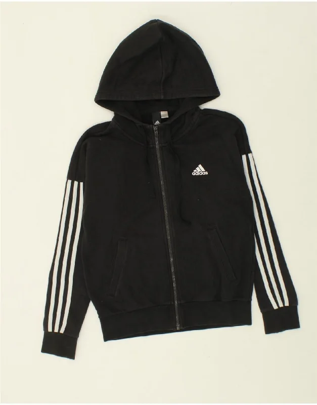 ADIDAS Boys Zip Hoodie Sweater 14-15 Years Black Hoodie with Hem Elastic Stretchable Comfortable ADIDAS Boys Zip Hoodie Sweater 14-15 Years Black Hoodie with Hem Elastic Stretchable Comfortable