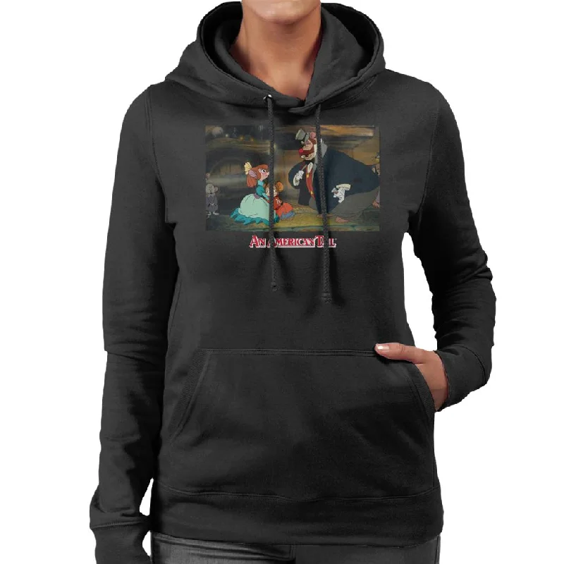 An American Tail Bridget Fieval And Honest John Women's Hooded Sweatshirt Hoodie with Fur Luxurious Winter