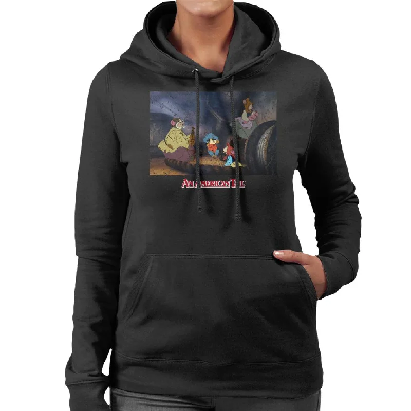 An American Tail Fievel And Family Women's Hooded Sweatshirt Hoodie with Monochrome Minimalist Simple