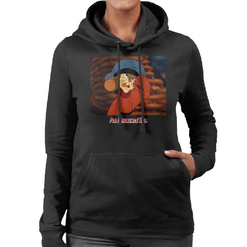 An American Tail Fievel Angry Women's Hooded Sweatshirt Hoodie with Longline Fit Extended Stylish